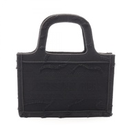 [二手，A級] Dior Book Tote Mini 手提包，黑色帆布，女士。