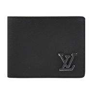 Louis Vuitton LV M69829 Multiple 經典小牛皮對開5卡短夾.黑