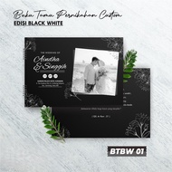 B&W Wedding Guest Book - Custom Aesthetic Photo & Name Wedding Guest Book - BTBW