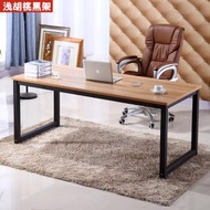 日本熱銷 - 淺胡桃黑架簡易電腦桌100x60x74cm