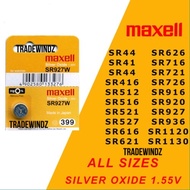 🔥 [MAXELL JAPAN] Watch Battery Batteries Silver Oxide 1.55V All Size SR626SW SR44SW SR621SW SR927SW 