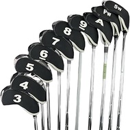 Mykepoda 10pcs/Set Premium Thick Neoprene Golf Iron Club Head Covers with Transparent Window One-Sid