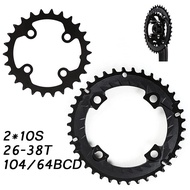 2*10S Bicycle Chainring 104/64BCD MTB Chainring 26T 38T Double Speed Mountain Bike Chainwheel For 20
