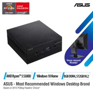 ASUS MINI PC PN51-E1-B5250ZD, AMD Ryzen 5 5500U, 8GB DDR4 RAM, 512G M.2 SSD, WiFi 6, Windows 10 Home, USB3.2 Gen 2 Typec