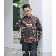 KEMEJA PRIA Premium Batik SEKAR MANUK Motif SEKAR MANUK Shirt Men's Regular Long Sleeve Elegant Motif Full Tirto Batik For Application And Invitation