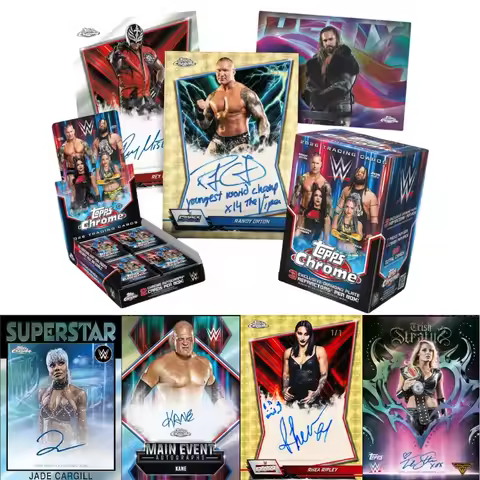 Genuine 2026 Topps Chrome WWE Wrestling Trading Cards Mega/Value Blaster Box Rare Signature Cards Pr