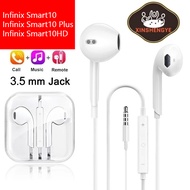 Infinix Smart10 Series Headphones 3.5mm Jack Wired Earbuds Headphones for Infinix Smart10 10Plus 10+