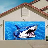 7X8ft Great White Shark Garage Door Decoration Background Blue Sea Water Ocean Shark Theme Backdrop 