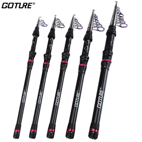 Goture Telescopic Fishing Rod Carbon Fiber Feeder Rods 1.8m 2.1m 2.4m 3.0m 3.6m Spinning Travel Rod 