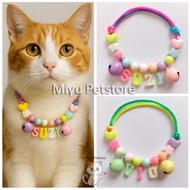 Cat Dog Name Necklace Cute Cat Necklace Custom Pet Name Necklace Kitten Cat Bead Necklace Poodle Dog
