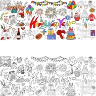 YOLANDA Giant Coloring Poster, Happy Year Doodle Doodle Art Banner, Interactive DIY Coloring Art Cra