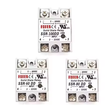 Solid State Relay 12v 24v SSR-60DD SSR-80DD SSR-100DD 60A 80A 100A 3-32V DC TO 5-60V DC SSR 60DD 80D