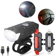 【IN Stock Store】Waterproof Outdoor 5 LED Bike Lights Front and Rear Hazard Light USB Rechargeable LED Lights for Bike Scooter Parts High-quality