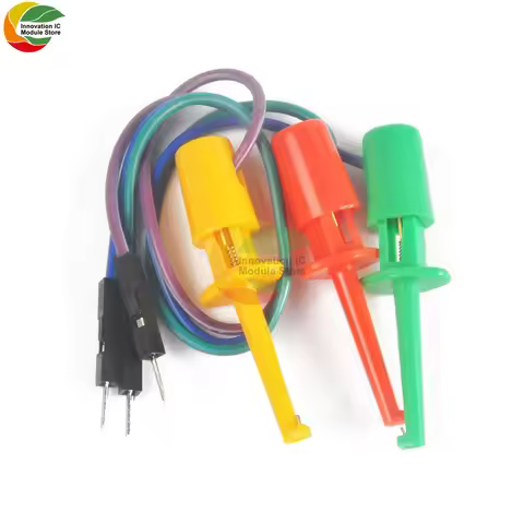 DuPont Male Head 3 Color Test Hook Clip Test Probe for Electronic Testing IC Grabber Large Round Cro