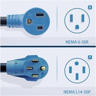 RV Plug 50 Amp to Welder Power Adapter,NEMA 14-50P to 6-50R 4 Prong Plug to 3 Prong 220/240V Welder 