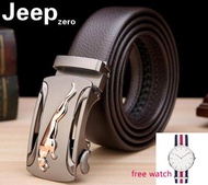 【COD/Ready Stock】Belt For Men New Fashion Men Belt 3.5cm Men's Cow Leather Belt Male Casual Business Belt Automatic Buckle Belts for Men Man 105-125cm Free Watch