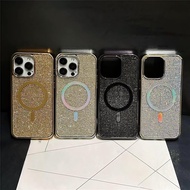【Titanium Desert/diamond glitter PC hard case Magnetic】Phone case compatible for iPhone 11 12 13 14 