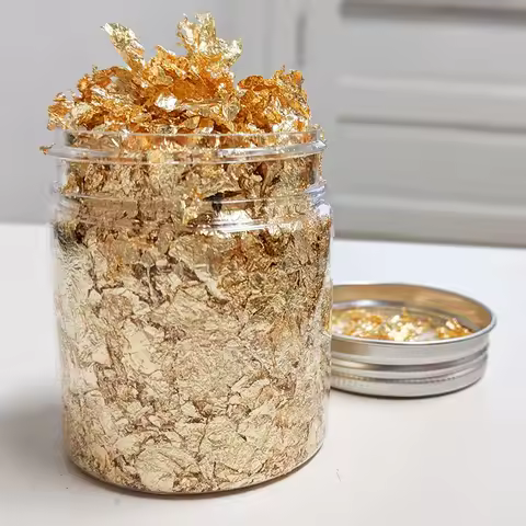 3/5g Gold Silver Bronze Foil Paper Irregular Aluminum Sticker Flakes Glitter Handmade Epoxy Resin De