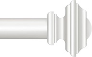 KAMANINA White Curtain Rod for Windows 72 to 144 Inches, 1 Inch Long Curtain Rod, Heavy Duty Drapery