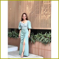 ☺ ◱ ∰ Freesize Carnation Dress - Elegant Formal Dress for Ninang, Wedding, Graduation Split Hem Dre