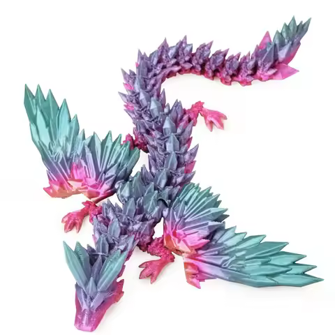 3D Printed Dragon With Wings Rotatable Articulated Flying Wing Dragon Ornaments Home Desktop Crafts