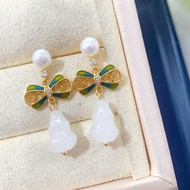 A110 Silver Needle Earrings (6-7mm) Antique Long Bow Earrings Shipped over 19 Yuan