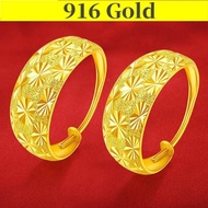 New Style Earing Set for Girls Gold 916 Original Malaysia Tulen Emas Bangkok Earrings for Women Earing Anting Anting Perempuan Emas Bangkok Original Cop 916 Birthday Gift 耳环 Not Fade Fasion Jewellery