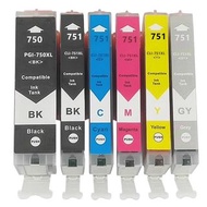 CANON PIXMA Printer墨 CLI 750 751 代用墨  佳能 打印機 Ink Cartridge PIXMA MG5470/MG5670/MG6370/MG6470/MG6670/MG7170/MG7570/MX727/MX927/LP7270/IX6770/MG5570/IX6870/IP8770