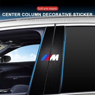 2Pc Car Emblem Center Pillar Sticker Auto Door Decorative Stickers For Bmw M Performance M3 M5 M6 F0
