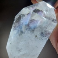 罕見紅藍紫針白水晶雙尖能量大柱