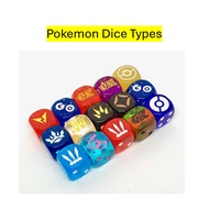 Pokemon Dice Types - 1 Dice Set of 6 + Bonus Dice Set