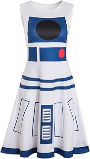 Womens' R2-D2 Droid Racerback R2d2 Costume Halloween Cosplay Dress