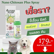สเปรย์นาโนไคโตซานพลัส NaturePlus (ขวดเขียว) รักษาโรคผิวหนังหมา แมว เชื้อรา ยีสต์ เรื้อน แผลสด แผลเรื