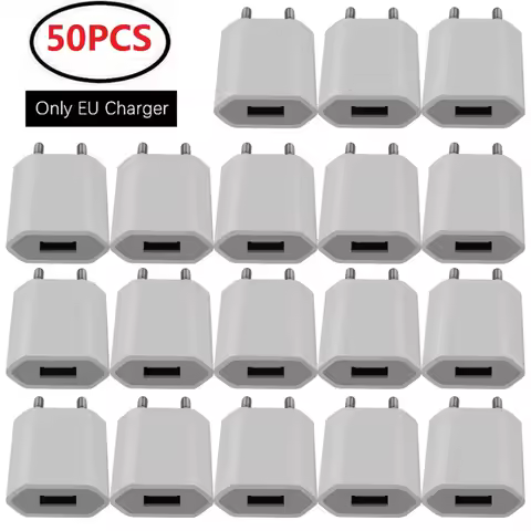 50Pcs 5V 1A USB Travel Wall Charger Adapter Charging For Samsung s6 s7 note 2 4 htc lg iphone Huawei