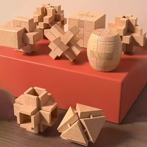 IQ Brain Teaser Kong Ming Lock Lu Ban Lock 3D Puzzle Kids Toys Baby Game Puzzle Toys Interlocking Ed