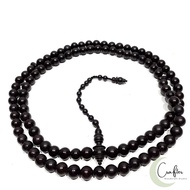 Tasbih Biji Pocok Biji Buah Gebang Warna Hitam Isi 99 Butir Ukuran 12 mm Model Bandul Anti Pecah Bah