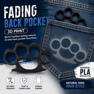 Fading Back Pocket Denim Jeans 3D Print