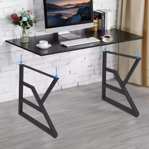 K-Shaped Steel Table Legs 71cm/28in Height Set of 2, Heavy Duty 200kg/440.92 lbs Load, DIY Desk Coff