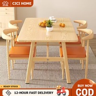 【CICI】Dining table Set Rectangular dining table solid wood Modern Meja Makan kitchen wood home table