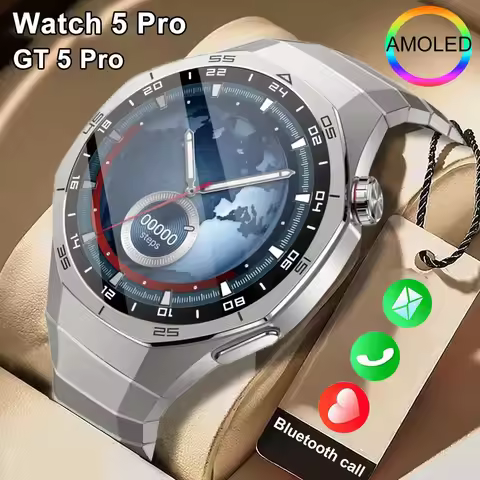 New GT5 Pro Upgrade SOS Smart Watch 2026 AMOLED Dynamic Lsland Heart Rate Sleep Monitoring Bluetooth