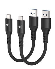 USB C Charger Cable [1ft, 2-Pack] USB 3.1 Gen 2 10Gbps Data Transfer Braided Type C Cable, Short Fas