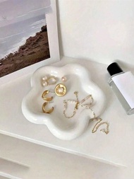 1pc Small Ring Tray, Flower Shape Ladies Jewellery Tray, Interior Decoration Aesthetic Trinket, Wedd