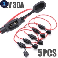 BF Mini Car Blade Fuse Holder/5PCS Inline Splash Proof for 12V 30A Fuses/Waterproof Power Socket Inl