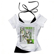 Sousou No Frieren crop top shoujo alternative  party gyaru meme summer top tees japanese vintage gya