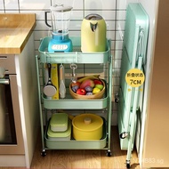 Household Installation-Free Folding Trolley Kitchen Snack Storage Storage Rack Baby Products Multi-Layer Mobile Trolley