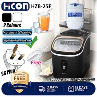 - HICON HZB-25F Ice Maker Countertop, 6 Mins Fast Ice, Self-Cleaning, Small Ice Machine for Home Bar
