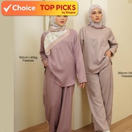Zucca Syaza Plain Zip Blouse And Pants Set SH001(SYAIRA)