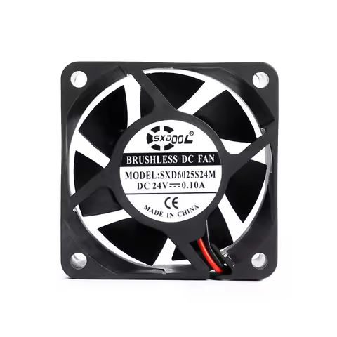 2pcs SXDOOL quiet silent fan 24v dc 60mm 60X60X25 mm sleeve Bearing 24V 0.10A pc cpu case cooling fa