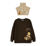 B.Duck | เสื้อสเวตเตอร์คอตั้งพิมพ์ลาย B.Duck ทรงหลวม แขนยาว ปกติ ผ้าโพลีเอสเตอร์ 50.2% ผ้าฝ้าย 49.8%