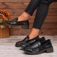 Ladies Pleated Artificial Leather Pence Loafers